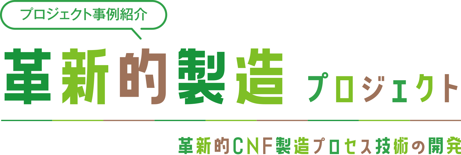 プロジェクト事例紹介 CNF革新的製造プロジェクト 革新的CNF製造プロセス技術の開発