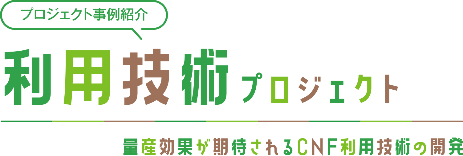 プロジェクト事例紹介 CNF利用技術プロジェクト 量産効果が期待されるCNF利用技術の開発